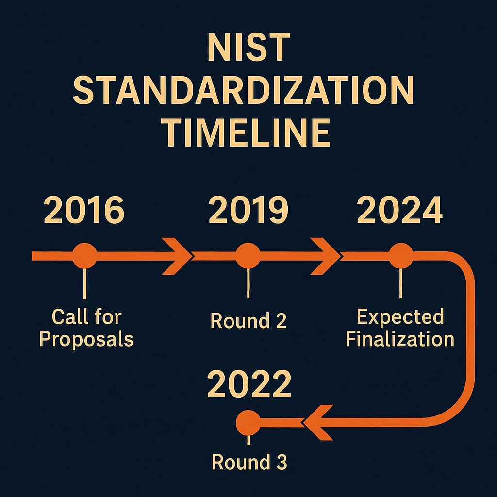 NIST strandarderization timeline.